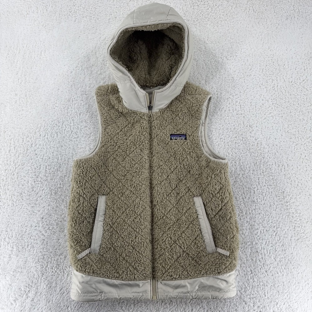 Patagonia Reversible Hooded Vest Womens XS Sherpa Fleece Full Zip Outdoor